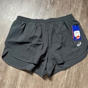 Asics Split Shorts Mens XL Black MS3497 Running Athletic Training Performance